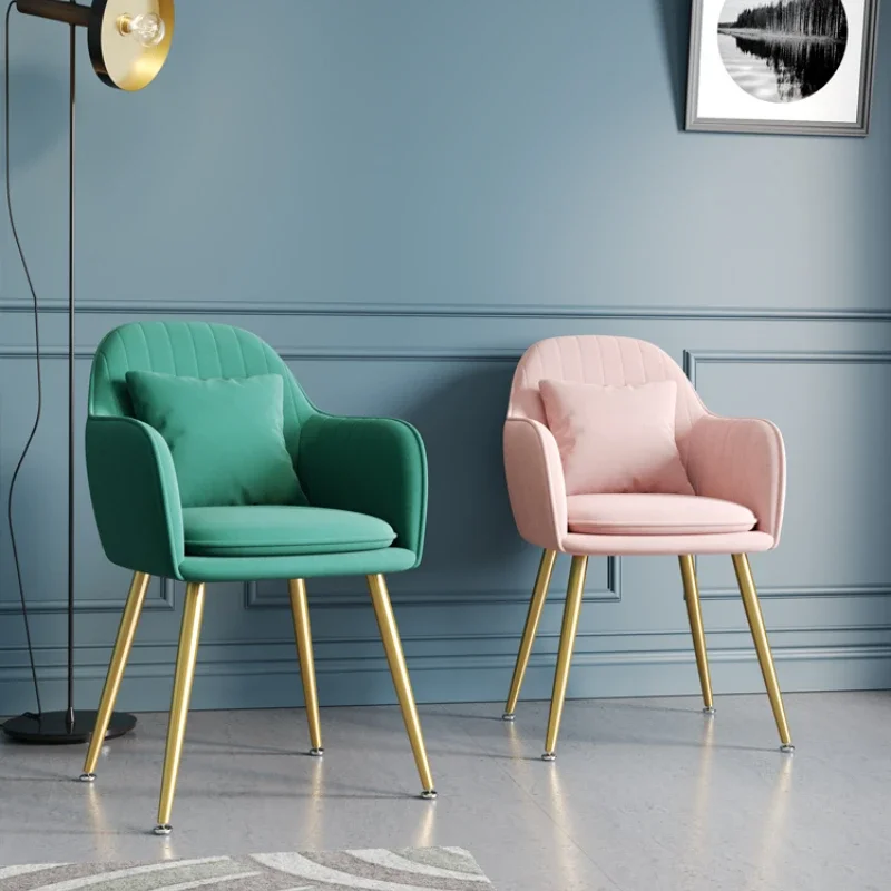 Home Bar Seating - Nordic Fashion Light Luxury Suede Metal