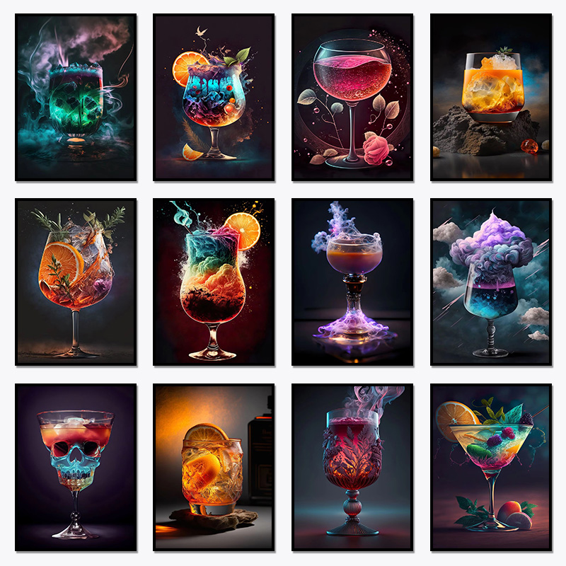 Home Bar And Restaurant - Nordic Cocktail Poster Magic Rainbow Tropical