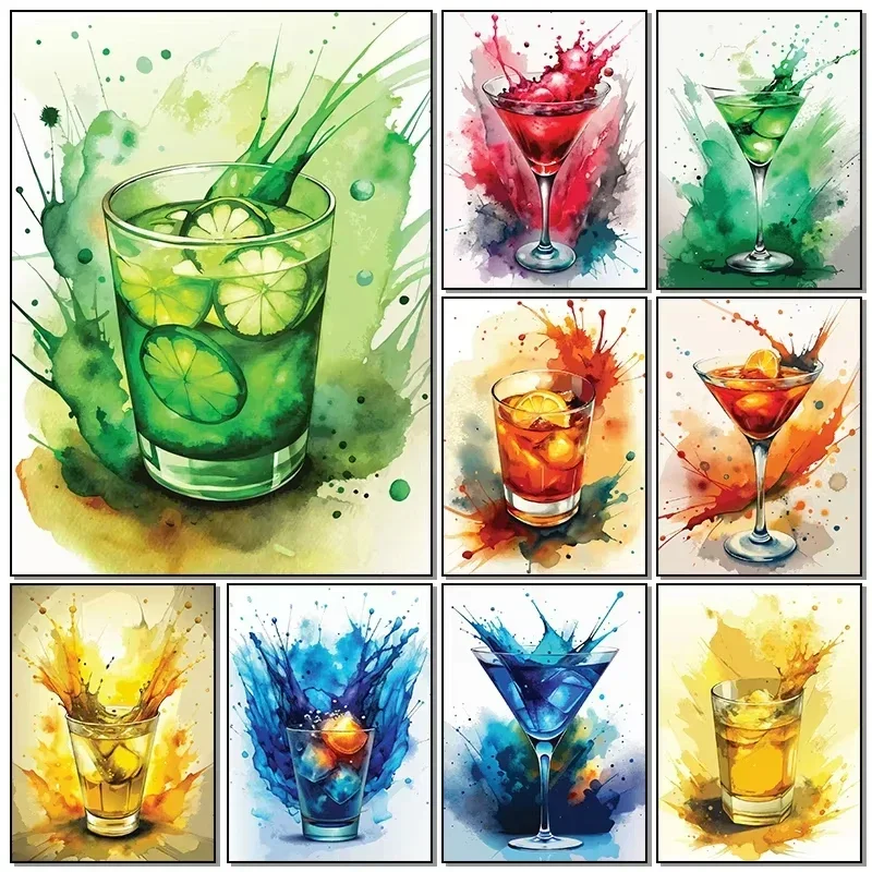 Home Bar And Restaurant - Poster Canvas Paintings HD Prints Watercolor