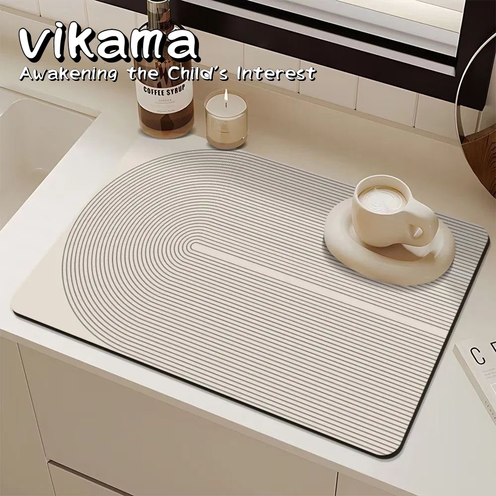 Home Bar Sink - VIKAMA Quick-drying Absorbent Diatomaceous Earth Mat,