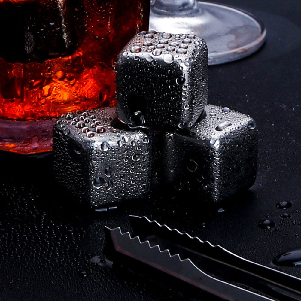 Home Bar Set - 2Sets Stainless Steel Ice Cubes Reusable