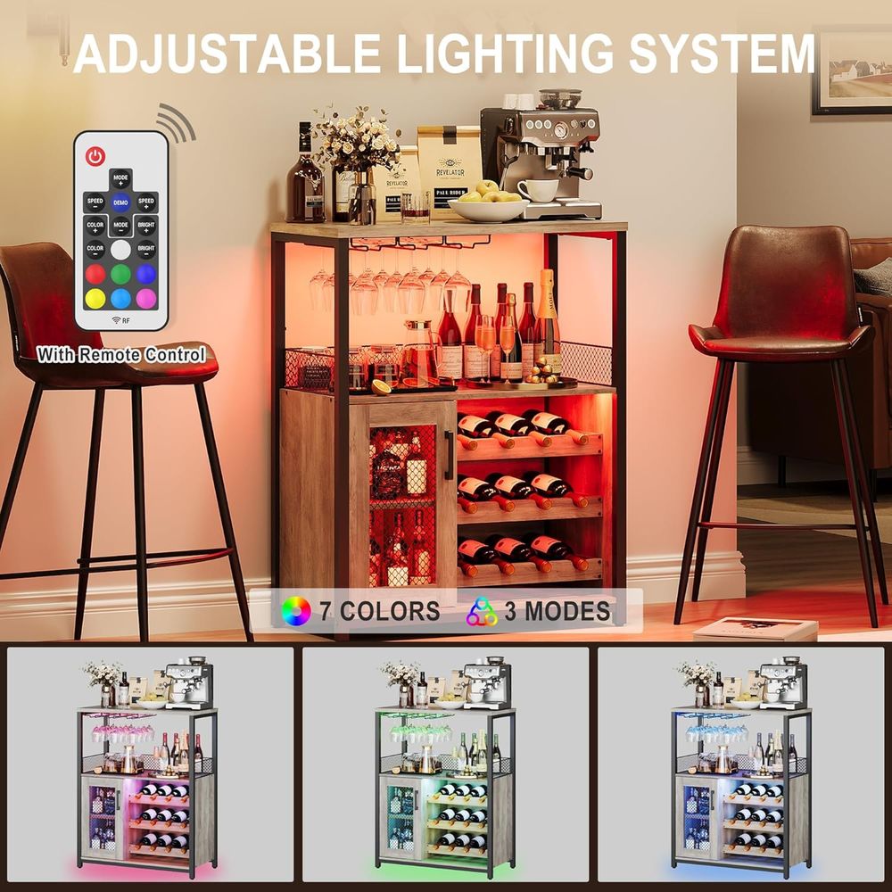 Industrial-Style LED-Lit Wine  - огляд і ціна Home Bar And Cabinet