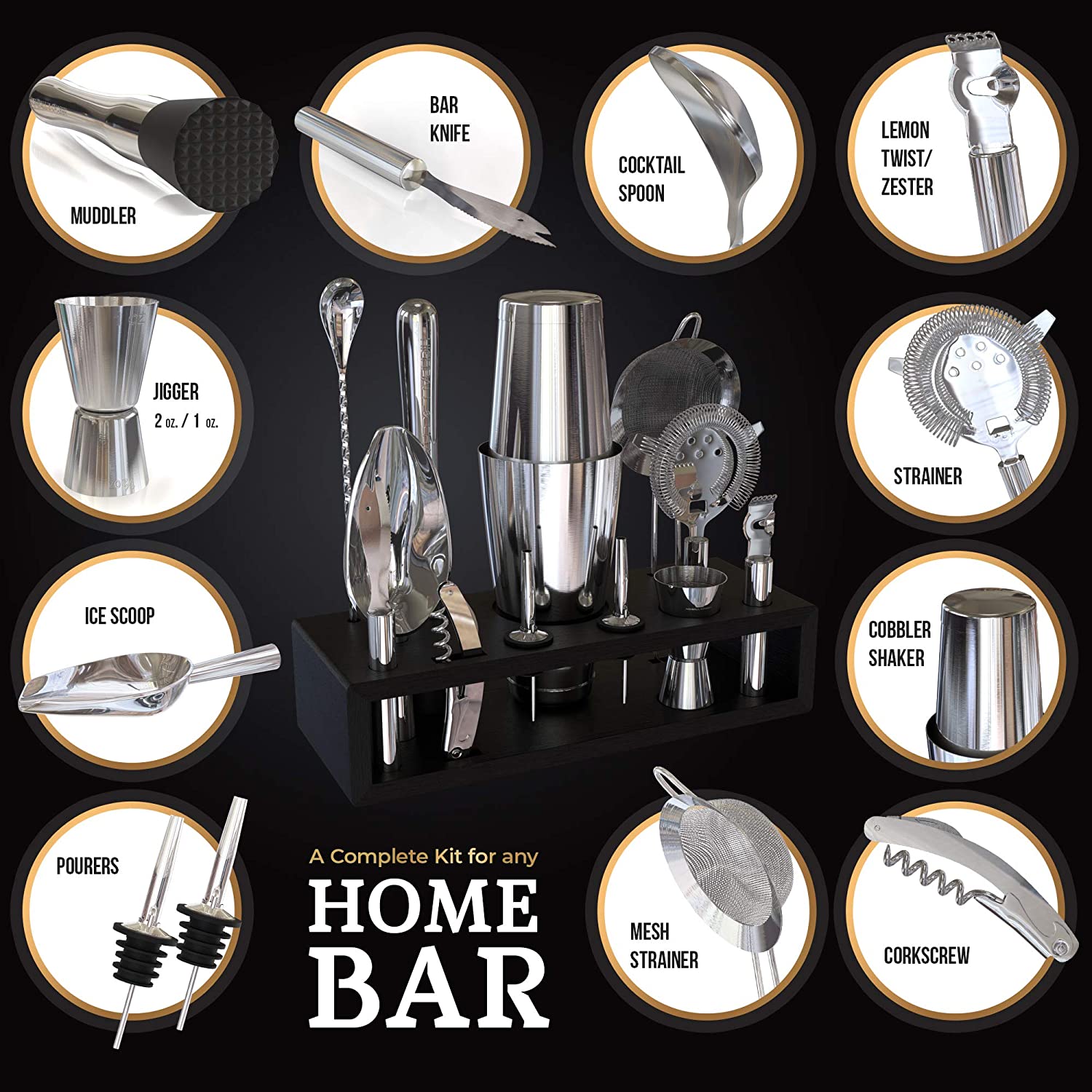 stllCamol 14-Piece Stainless S - огляд і ціна Boston Shaker Set