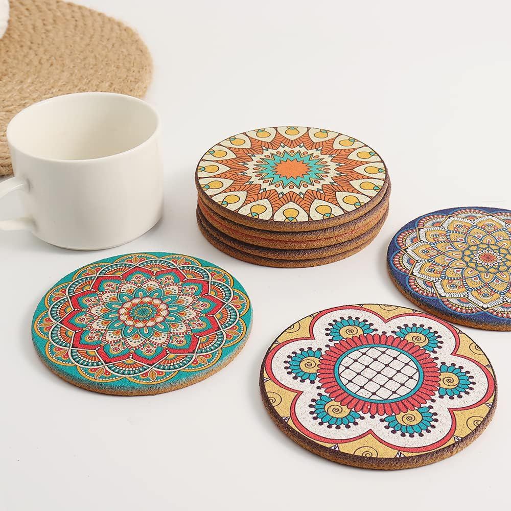 Set of 8 Round Colorful Coaste - огляд і ціна Home Bar Set