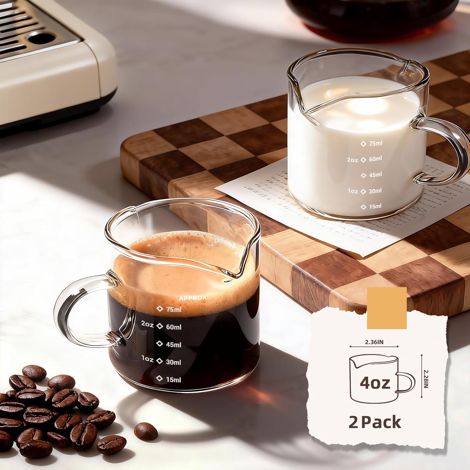 1/2pcs Espresso Cups 4oz Espre - огляд і ціна Home Bar Set