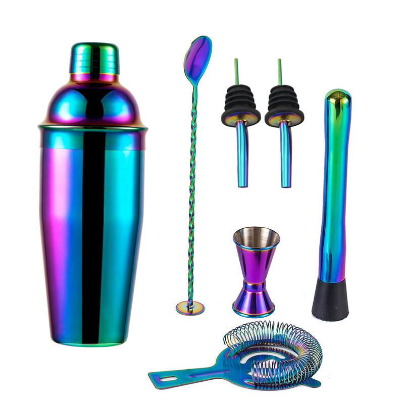 5/7pcs Rainbow Cocktail Shaker - огляд і ціна Boston Shaker Set