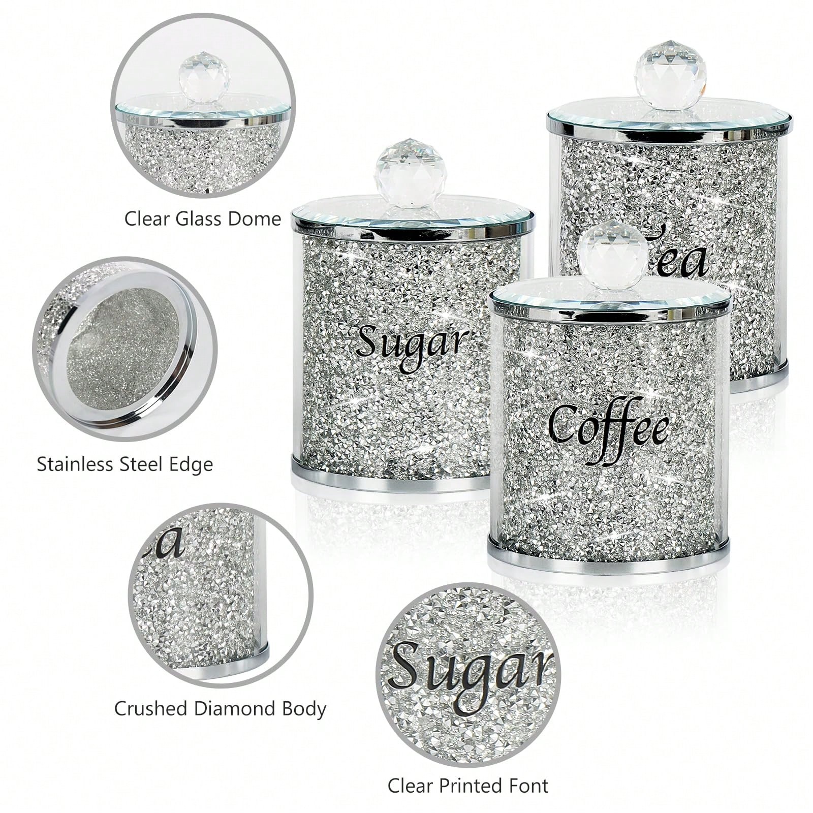 Coffee Sugar Tea Canister Set  - огляд і ціна Home Bar Set