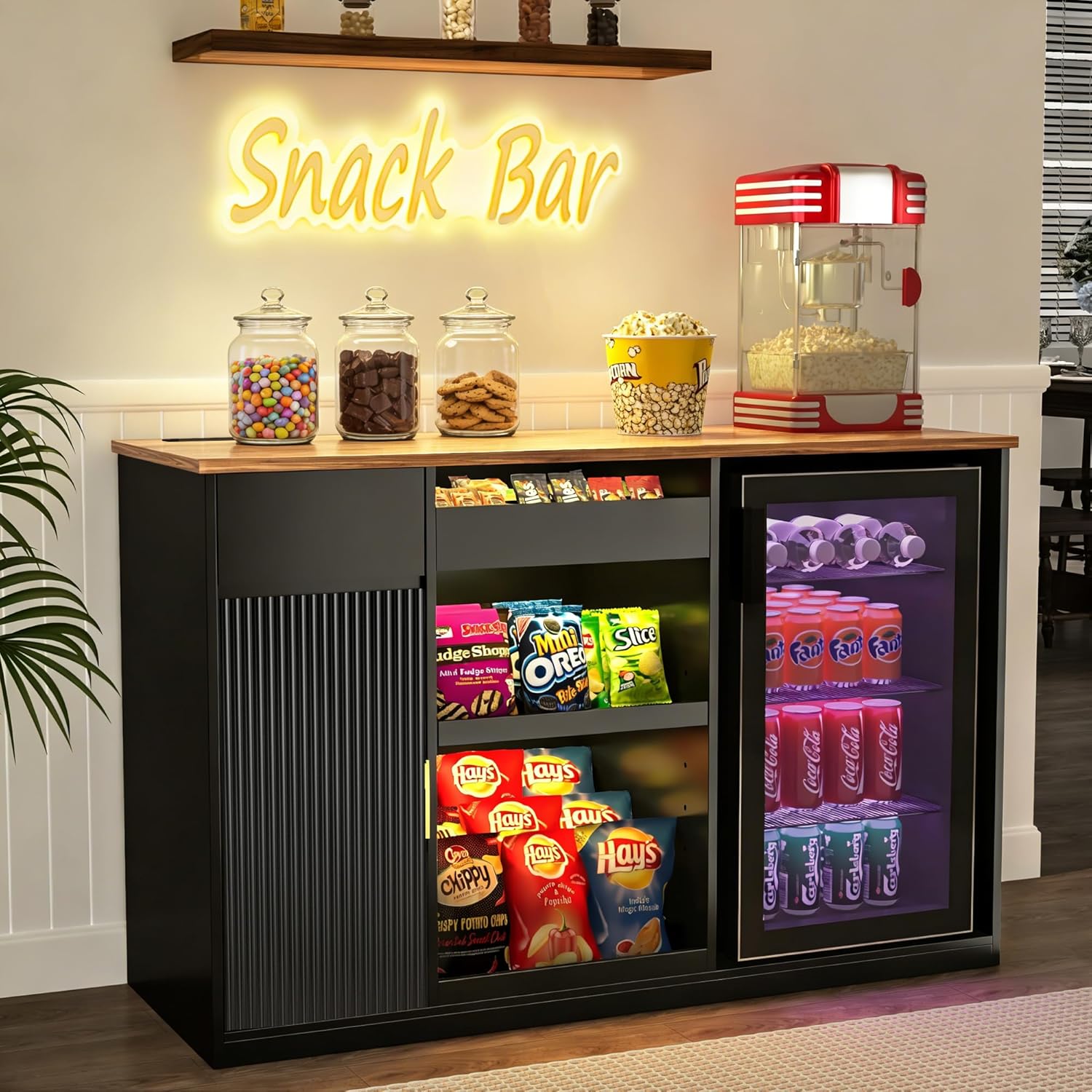 Snack Bar Cabinet with Fridge  - огляд і ціна Home Bar And Cabinet