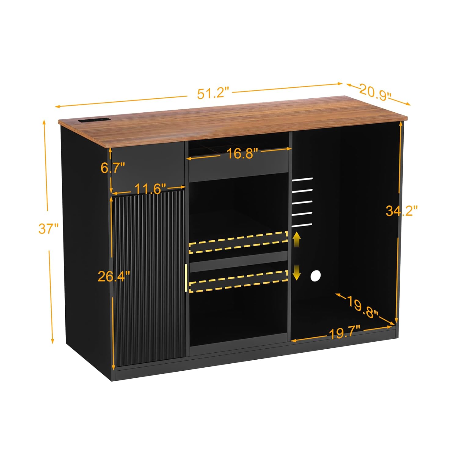 Snack Bar Cabinet with Fridge  - огляд і ціна Home Bar And Cabinet