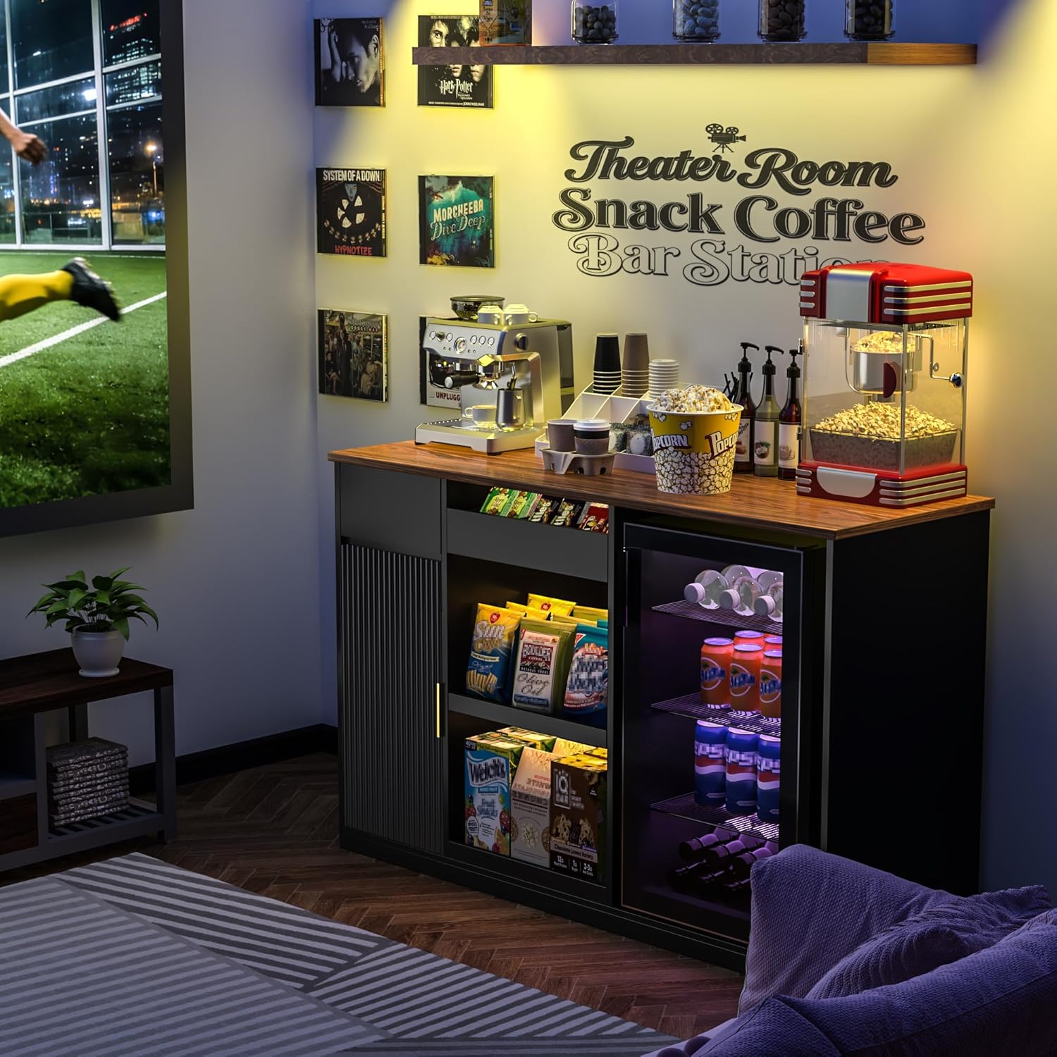 Snack Bar Cabinet with Fridge  - огляд і ціна Home Bar And Cabinet